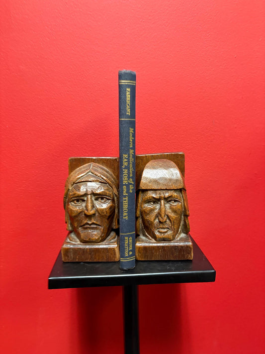 Beautiful 5 inch indigenous  first Nations antique bookends  great detail - perfect gift