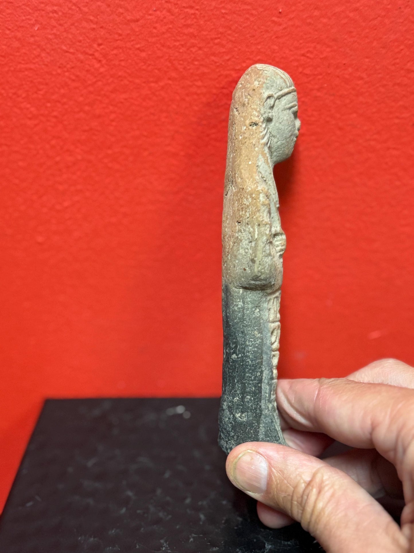 fabulous museum quality rare 6 1/2 inch Egyptian ancient terra-cotta statue with amazing detail - see description- wow