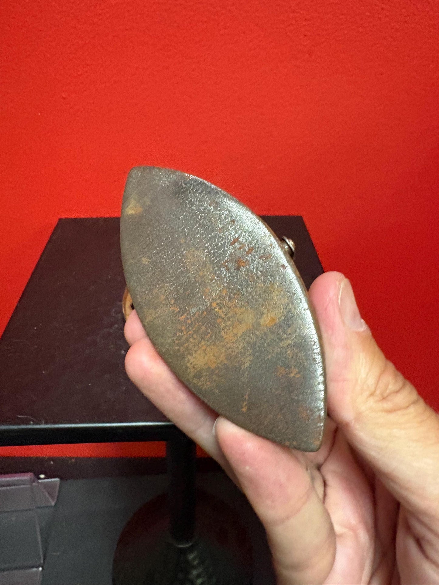 beautiful antique  doll house miniature iron   With bottom cover  4 x 3 high  good old condition  great value