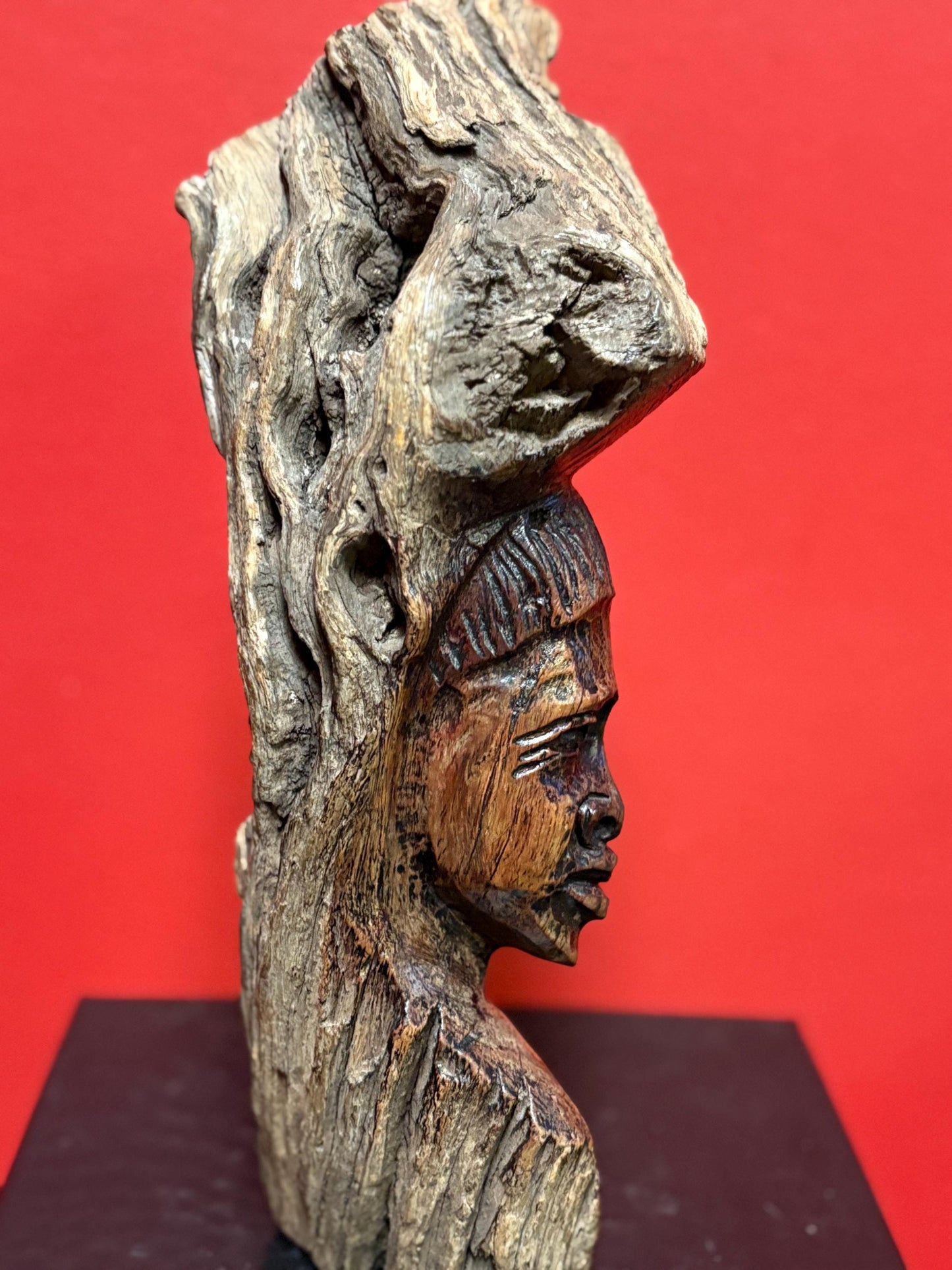 African vintage burl wood statue 10 inches high beauty unusual great gift