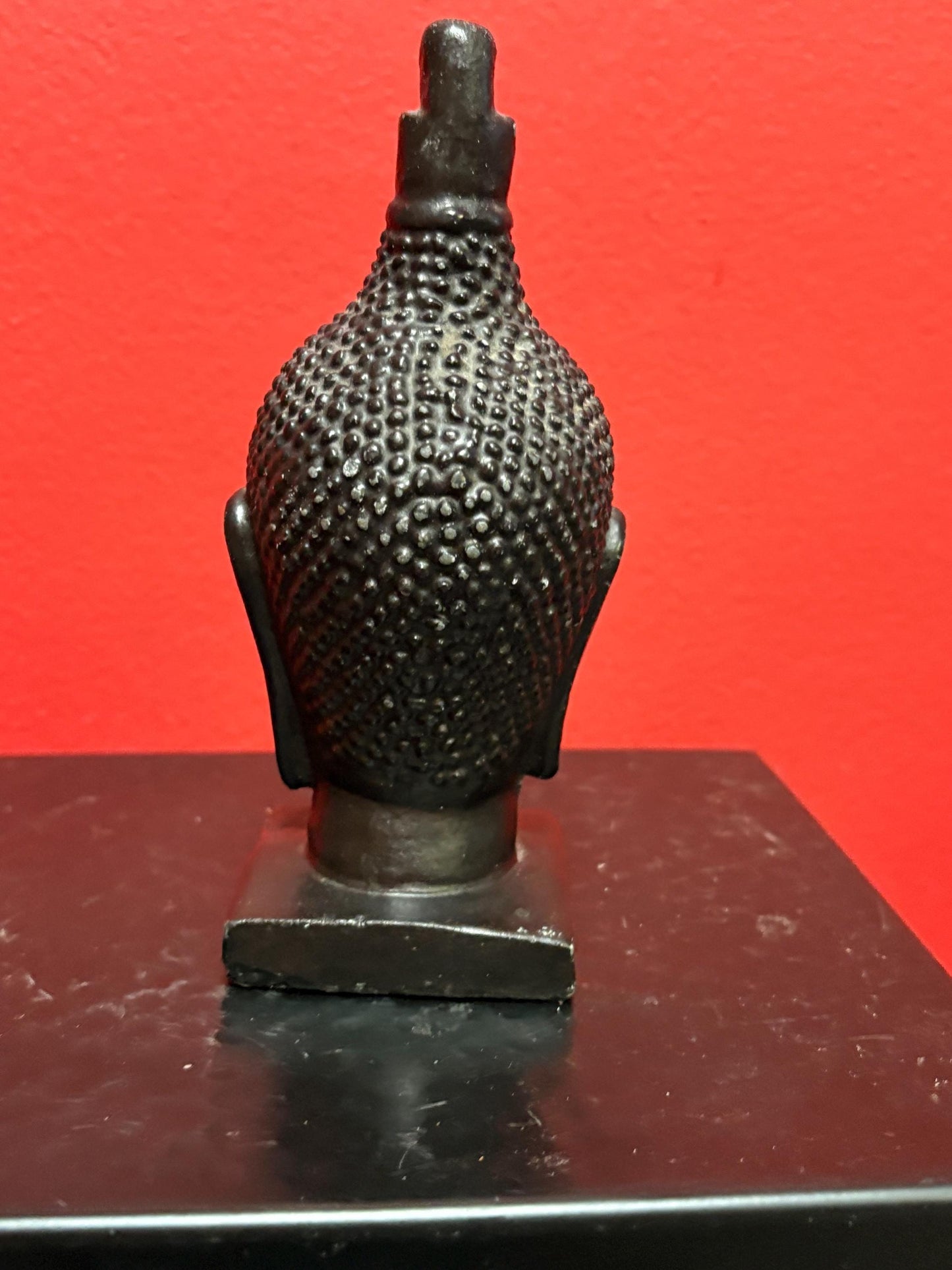 Older Asian cast-iron 6 inch high Buddha head with amazing patina  great gift