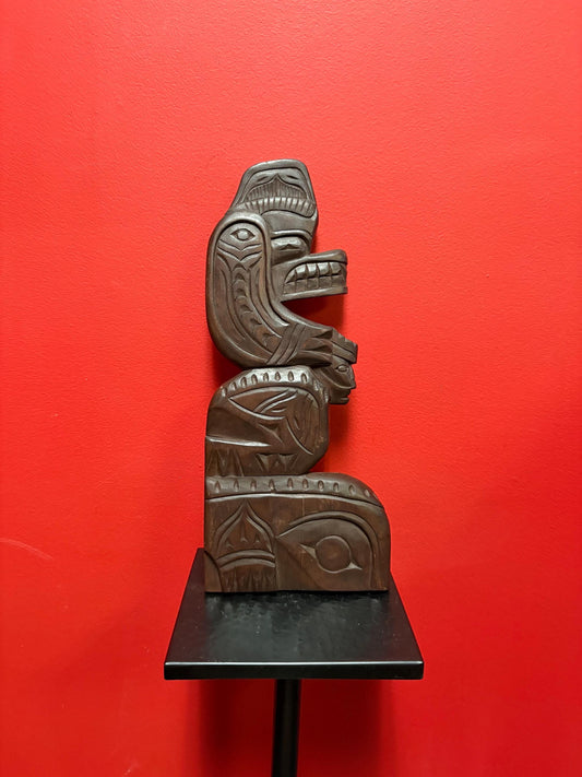 beautiful Indigtnous  first nations Pacific Northwest coast Norm Joseph 15 x 7 plaque  great imagery and great price  needs hanger