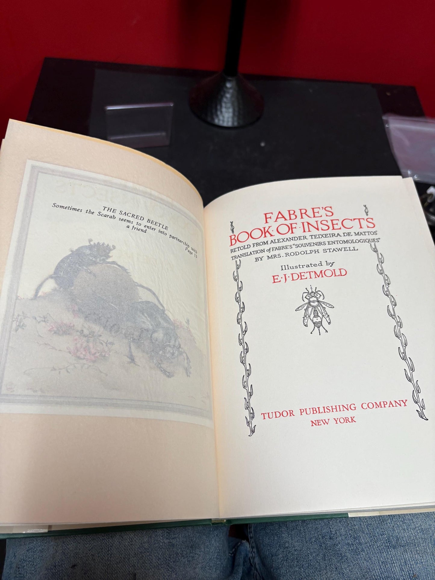 Outstanding mint condition copy of FABRES book of insects with illustrations by DETMOLD - with original box - 4th edition