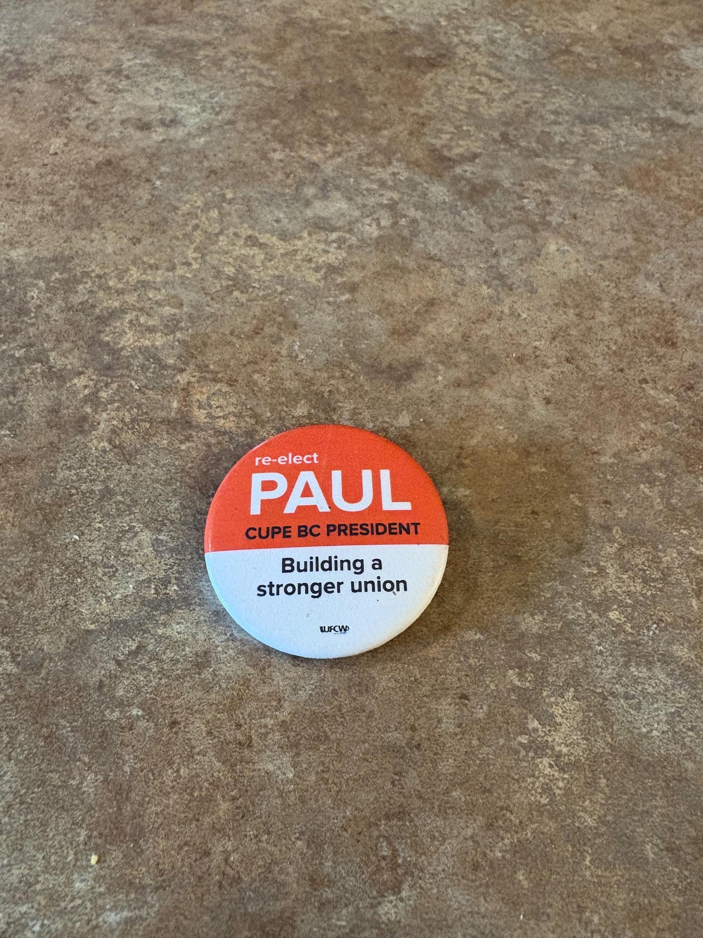 rare vintage Canadian, British Columbian  union Paul Finch pin  good condition