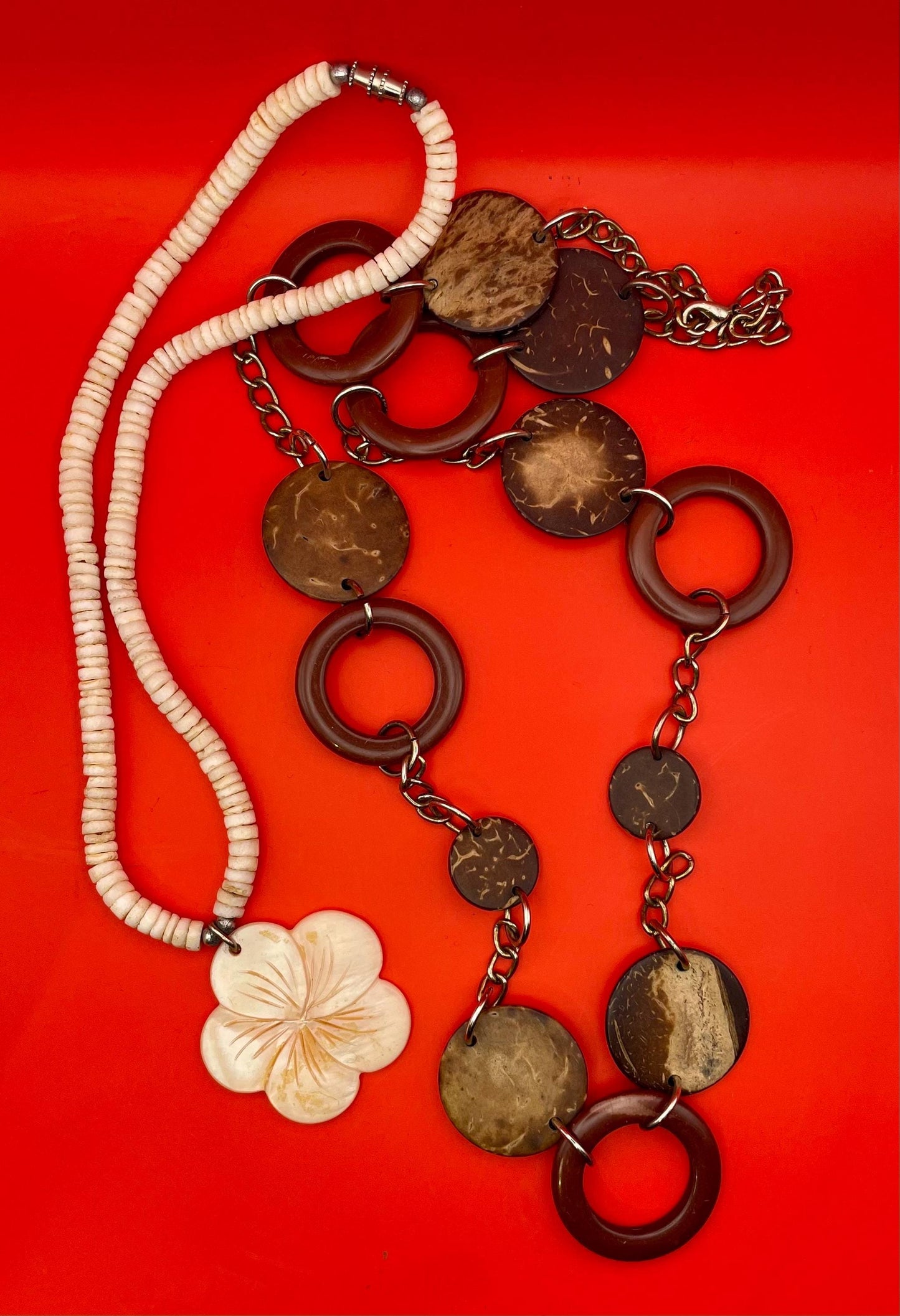 Lot of 7 Assorted Necklaces  Mixed Styles, Lengths and Materials