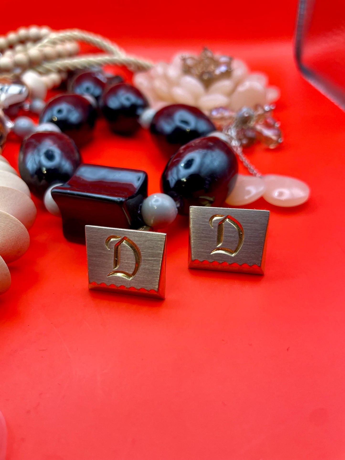 Lot of 3 Assorted Necklaces and Cufflinks  Mixed Styles, Lengths & Materials