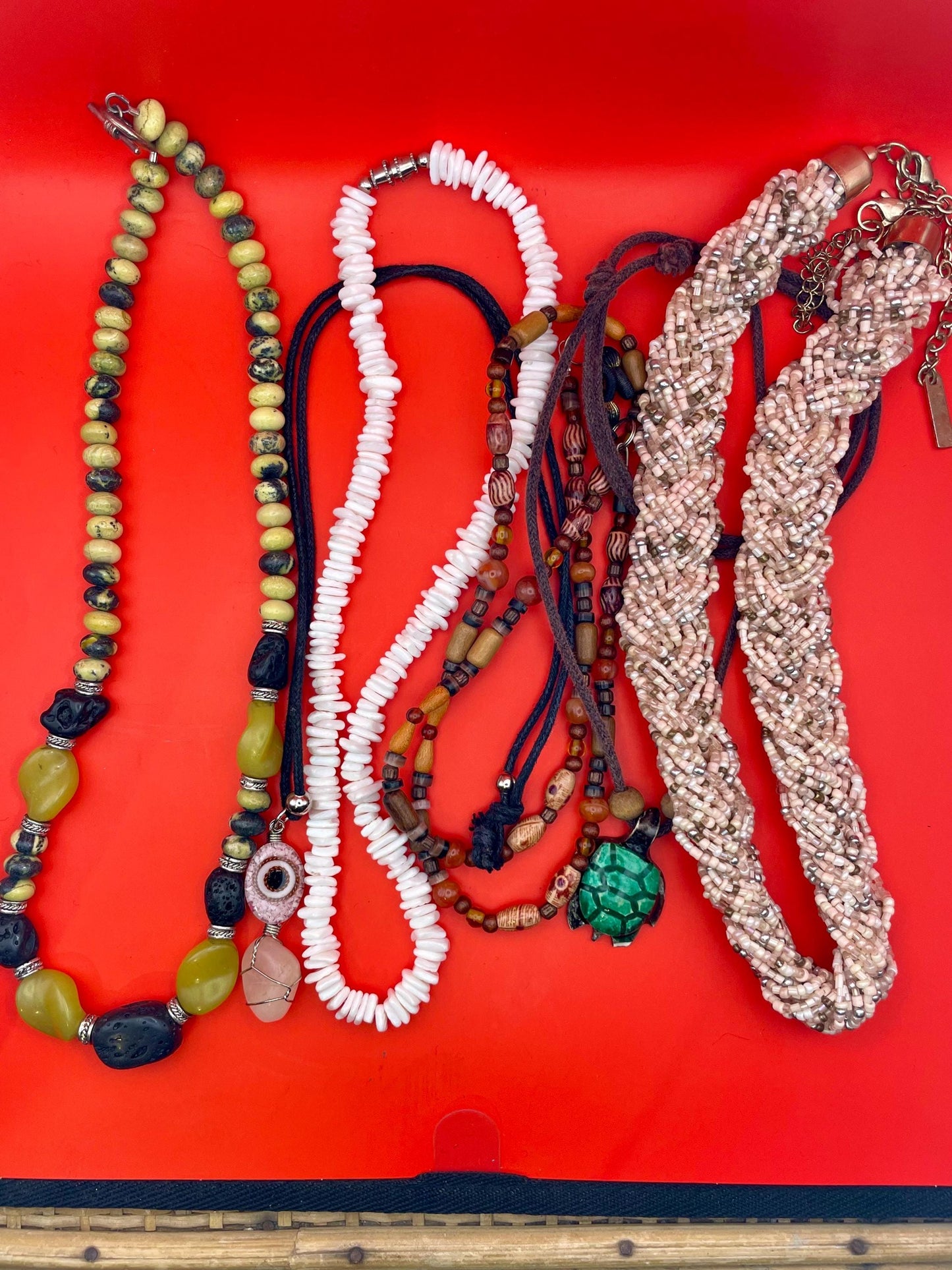 Lot of 5 Assorted Necklaces and one eyeglass chain  Mixed Styles, Lengths & Materials