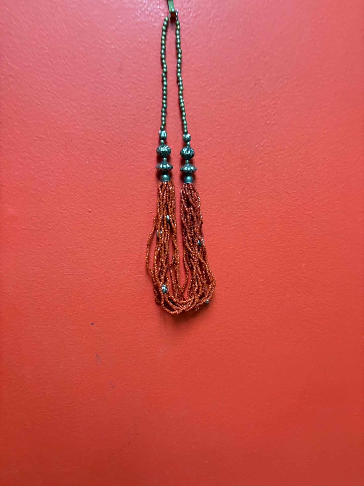 Beautiful 20 inch Persian silver plate and coral necklace - great value and perfect gift