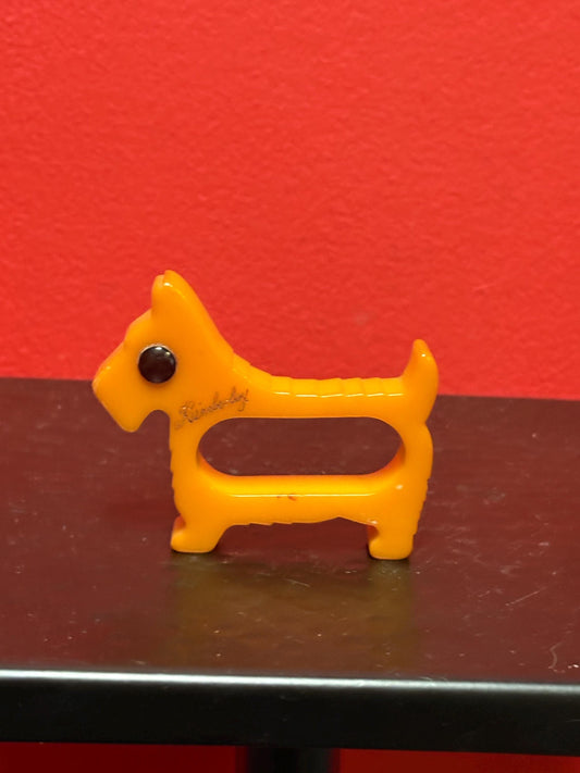 Very cool antique Bakelite 3 x 2 1/2 high Scotty dog napkin ring Kimberly will love  great gift