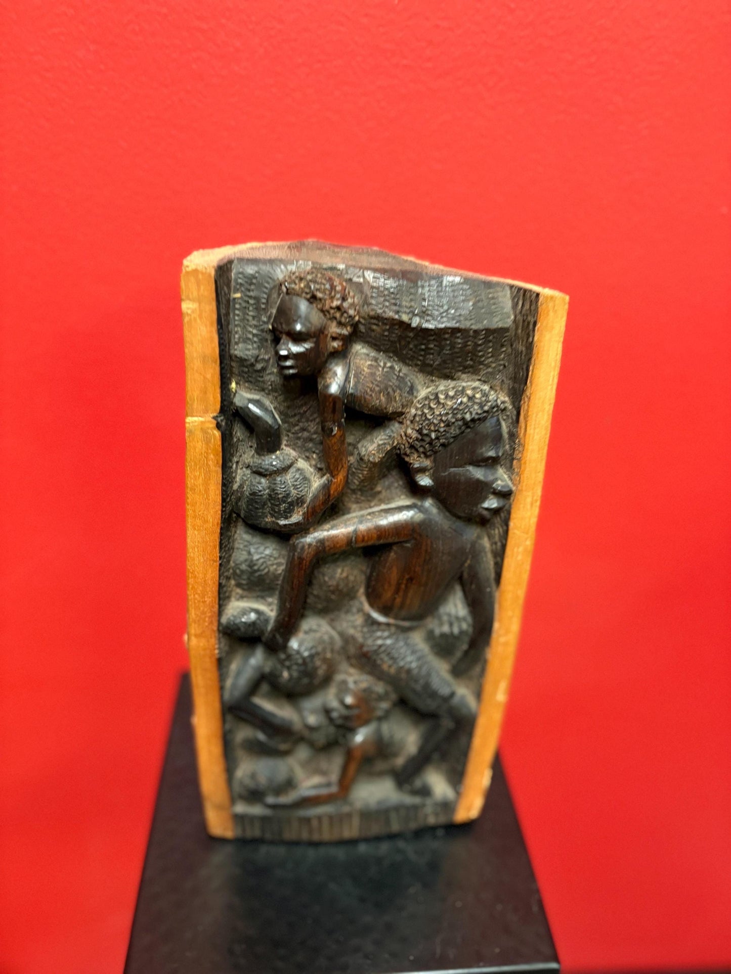 Stunning 12 x 6 inch wide African Makonde statue  heavy and crazy cool detail  wow wow
