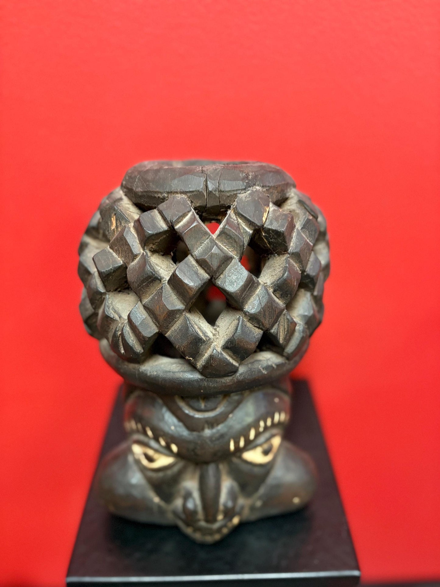 Wonderful 10 inch tall Cameroon tribal mask statue  great detail and rare piece