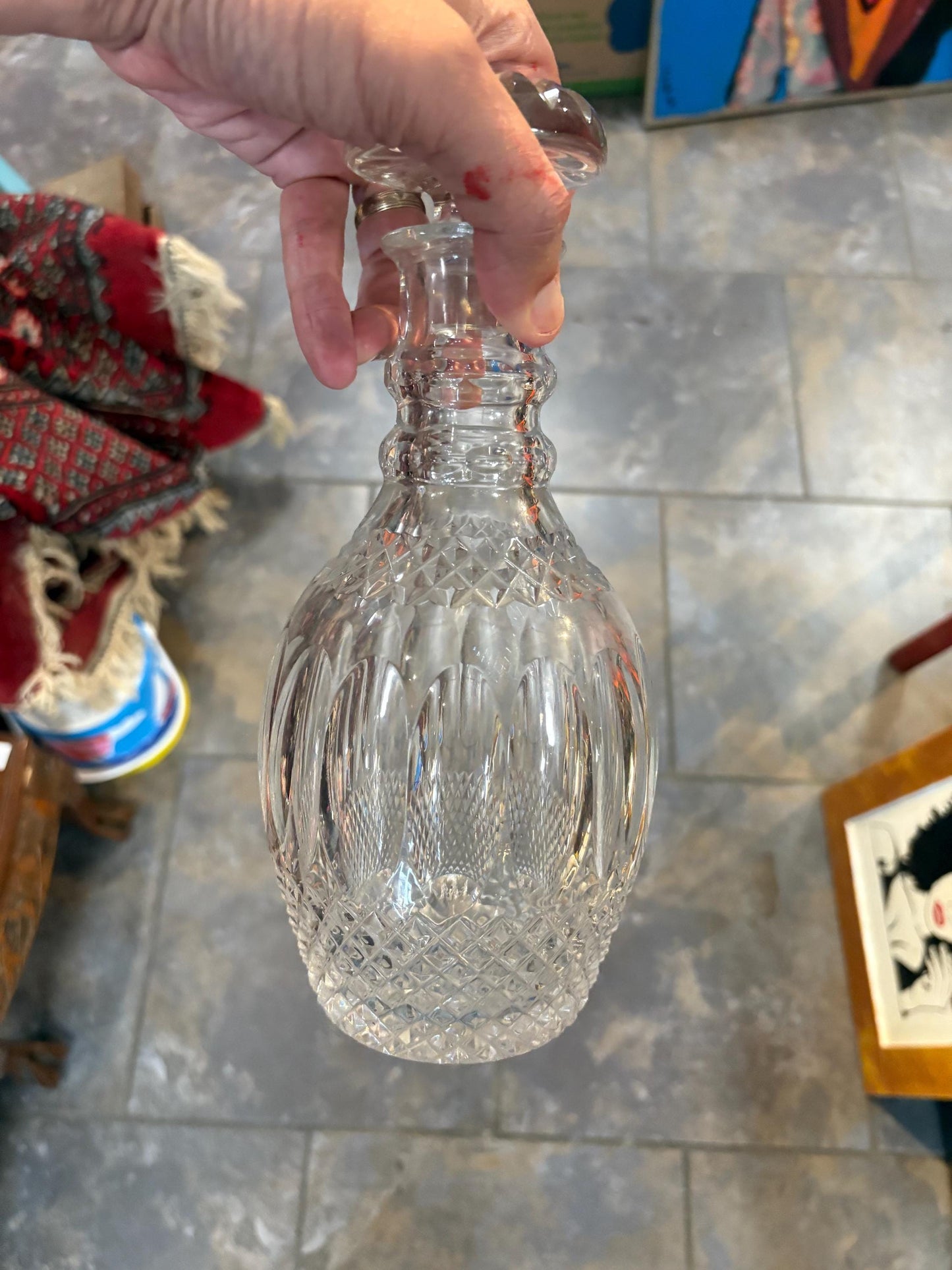 Beautiful 19 century cut crystal decanter in perfect condition  great gift and ready to use  wow price
