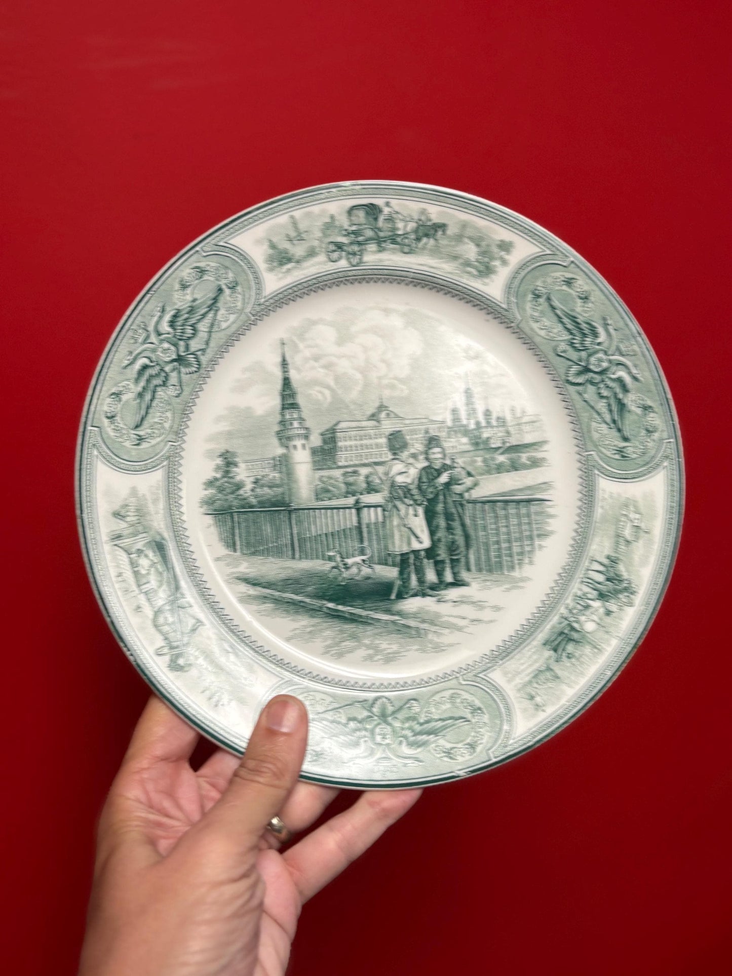 very rare 19 century Limited edition Wedgewood plate with Russian scene - possibly made for Faberge 10 inches -B