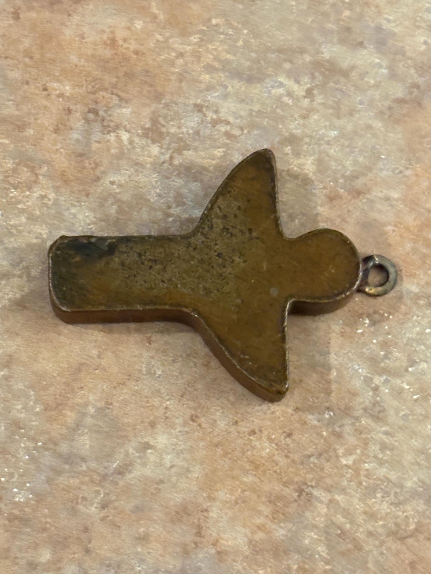 Beautiful antique 4 x 3 very heavy, bronze angel statue ready to hang wonderful patina wonderful Christmas gift