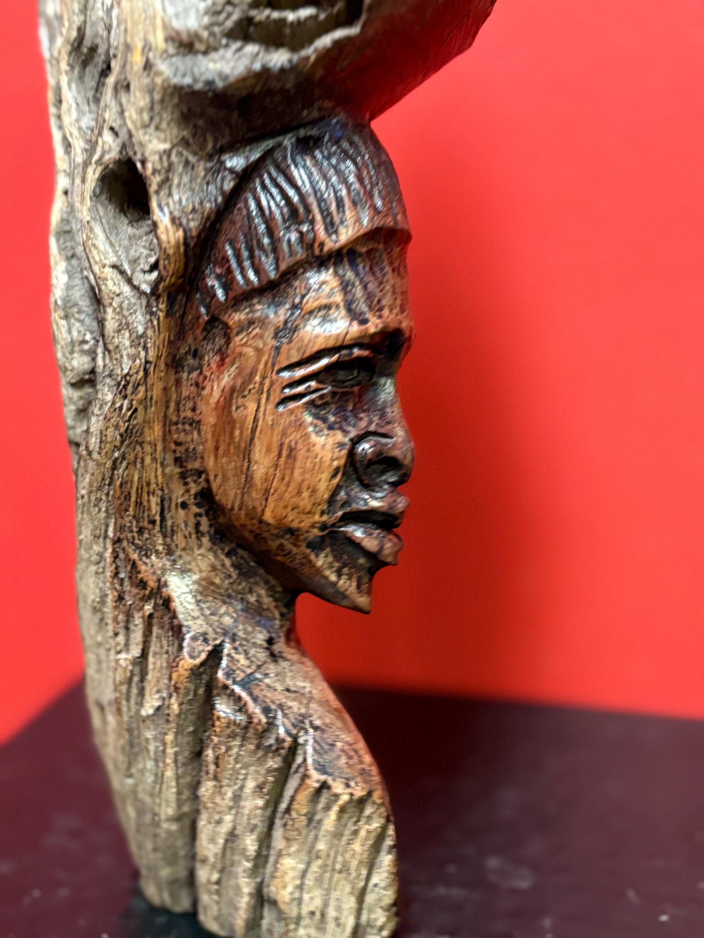 African vintage burl wood statue 10 inches high beauty unusual great gift