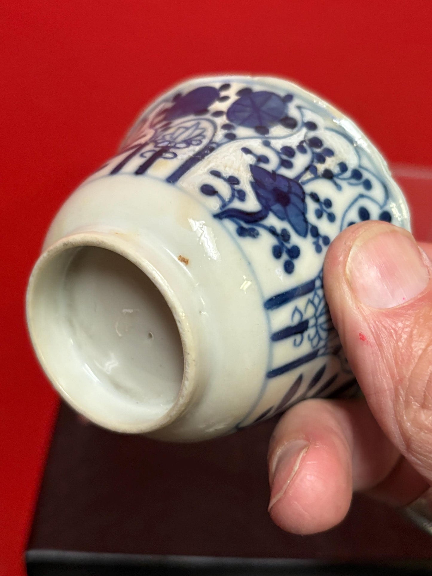 Fabulous early antique Chinese blue and white cup - great condition 3 x 2 high  wow