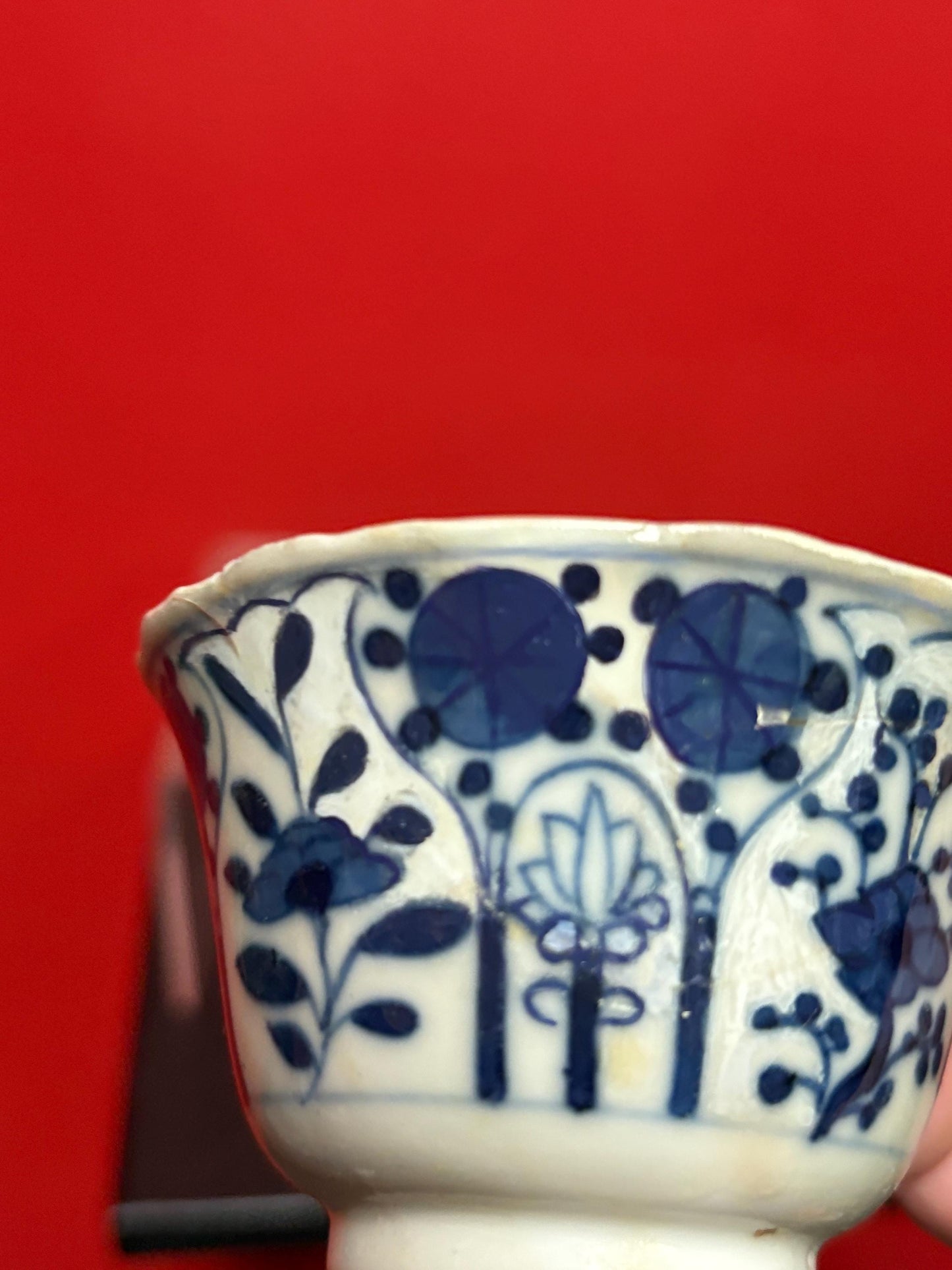 Fabulous early antique Chinese blue and white cup - great condition 3 x 2 high  wow