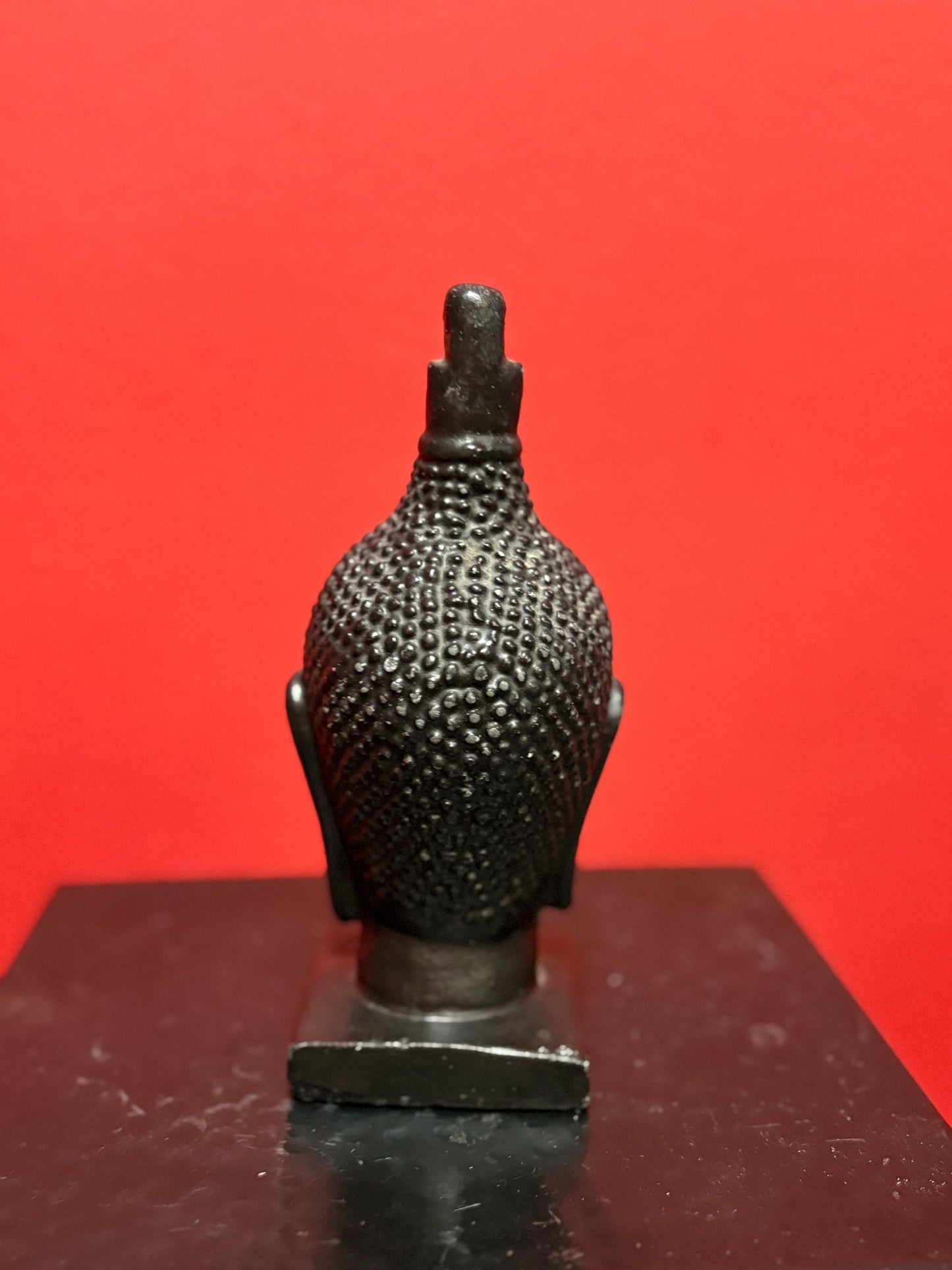 Older Asian cast-iron 6 inch high Buddha head with amazing patina  great gift