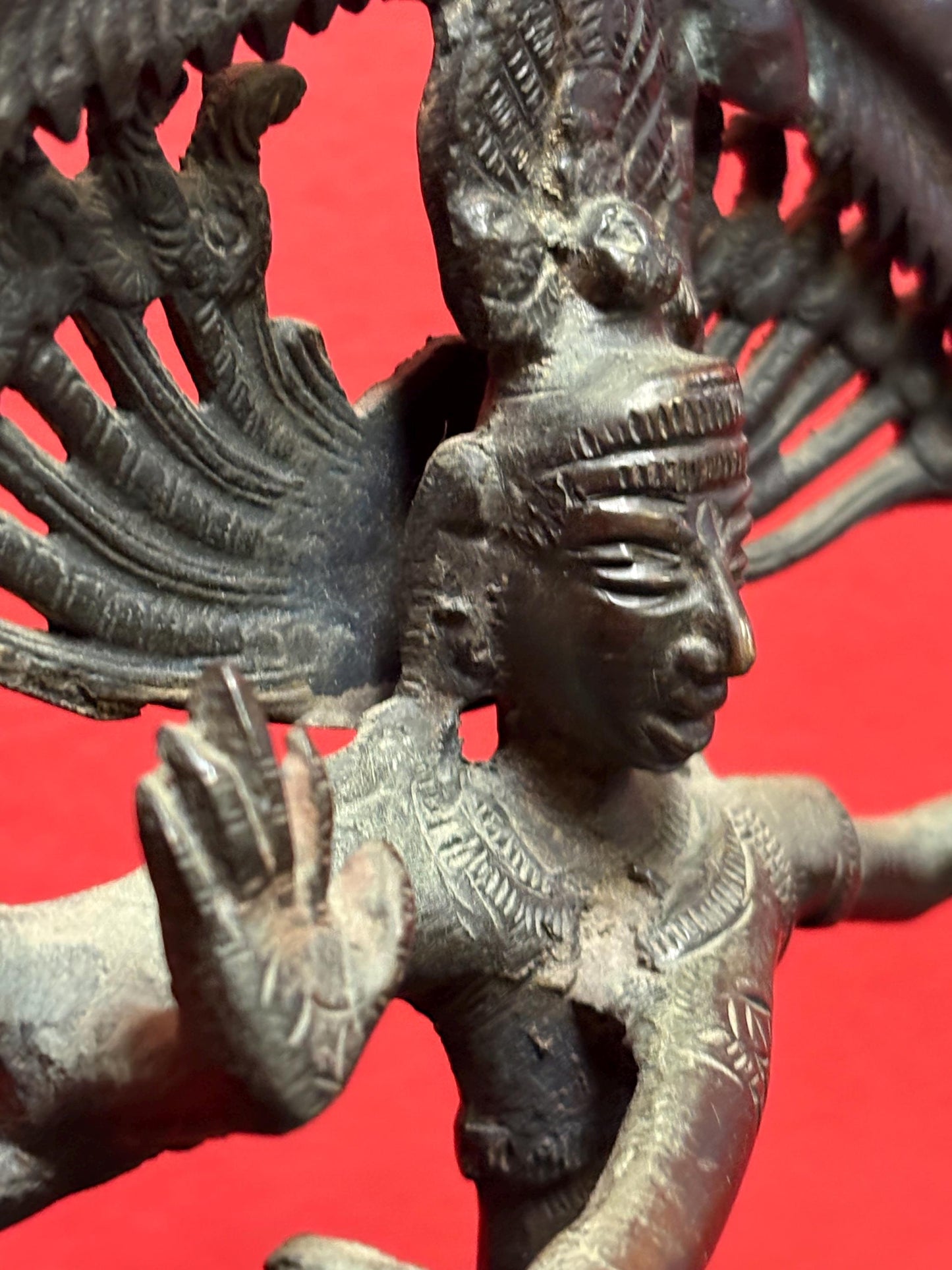 Magnificent antique 19 century 10 inch tall well detailed bronze shiva statue  incredible patina and imagery the very best