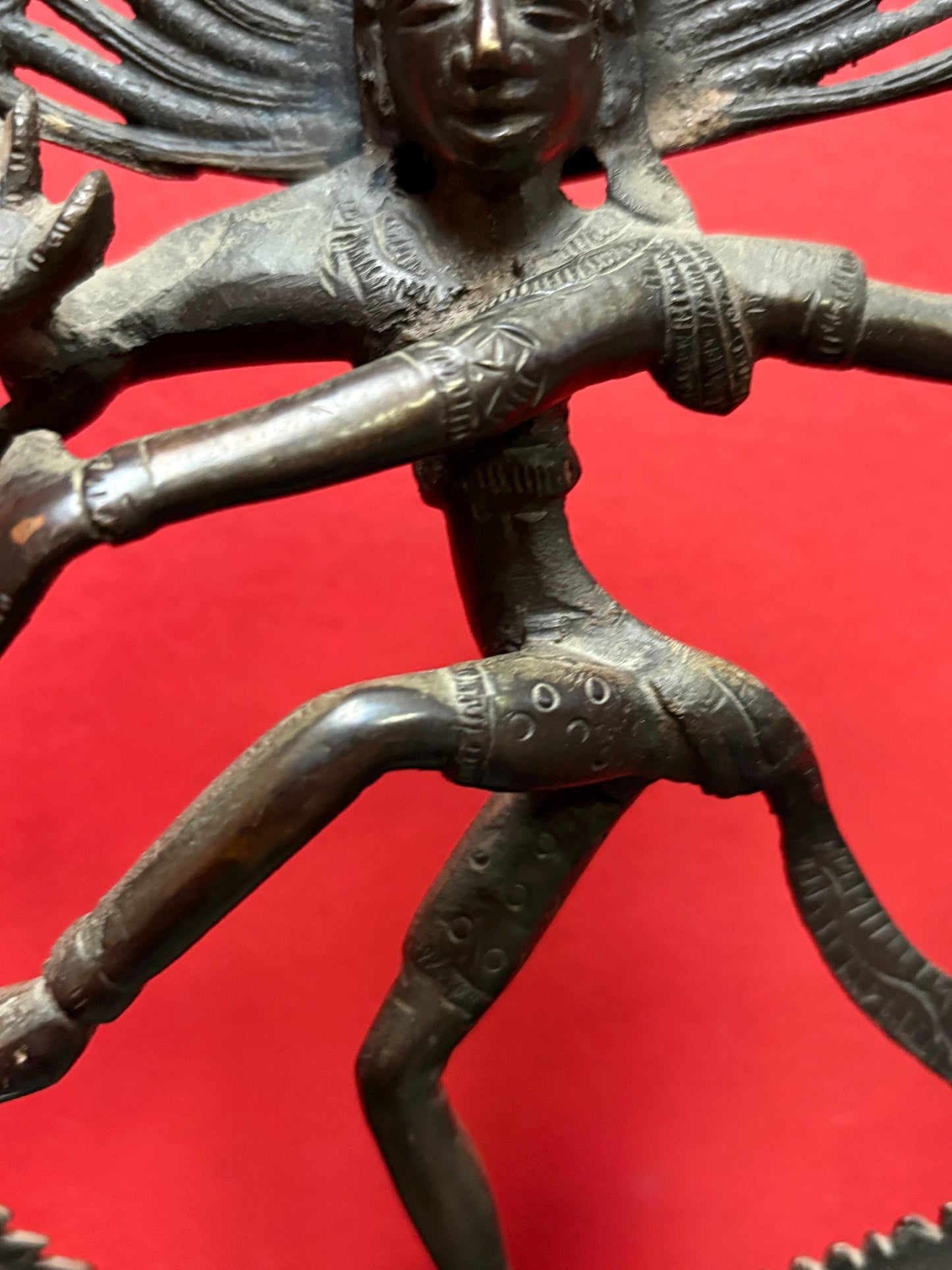 Magnificent antique 19 century 10 inch tall well detailed bronze shiva statue  incredible patina and imagery the very best