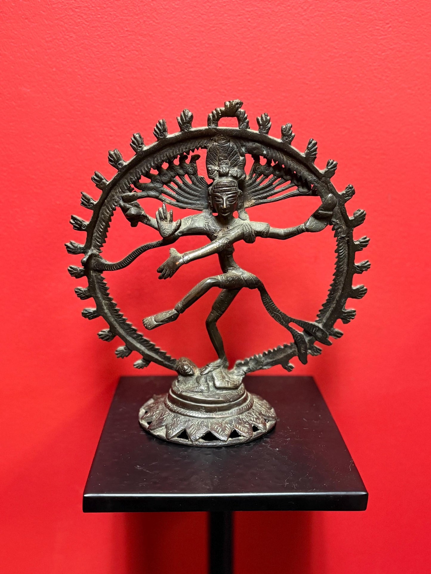 Magnificent antique 19 century 10 inch tall well detailed bronze shiva statue  incredible patina and imagery the very best