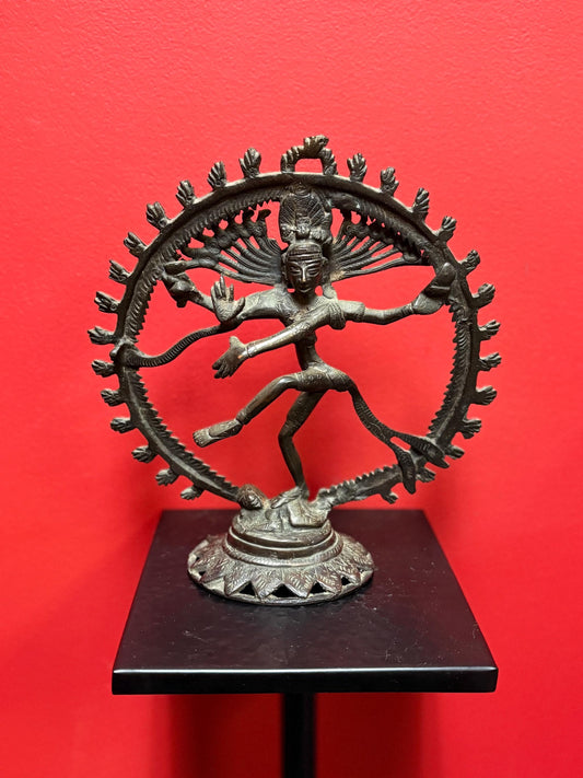 Magnificent antique 19 century 10 inch tall well detailed bronze shiva statue  incredible patina and imagery the very best