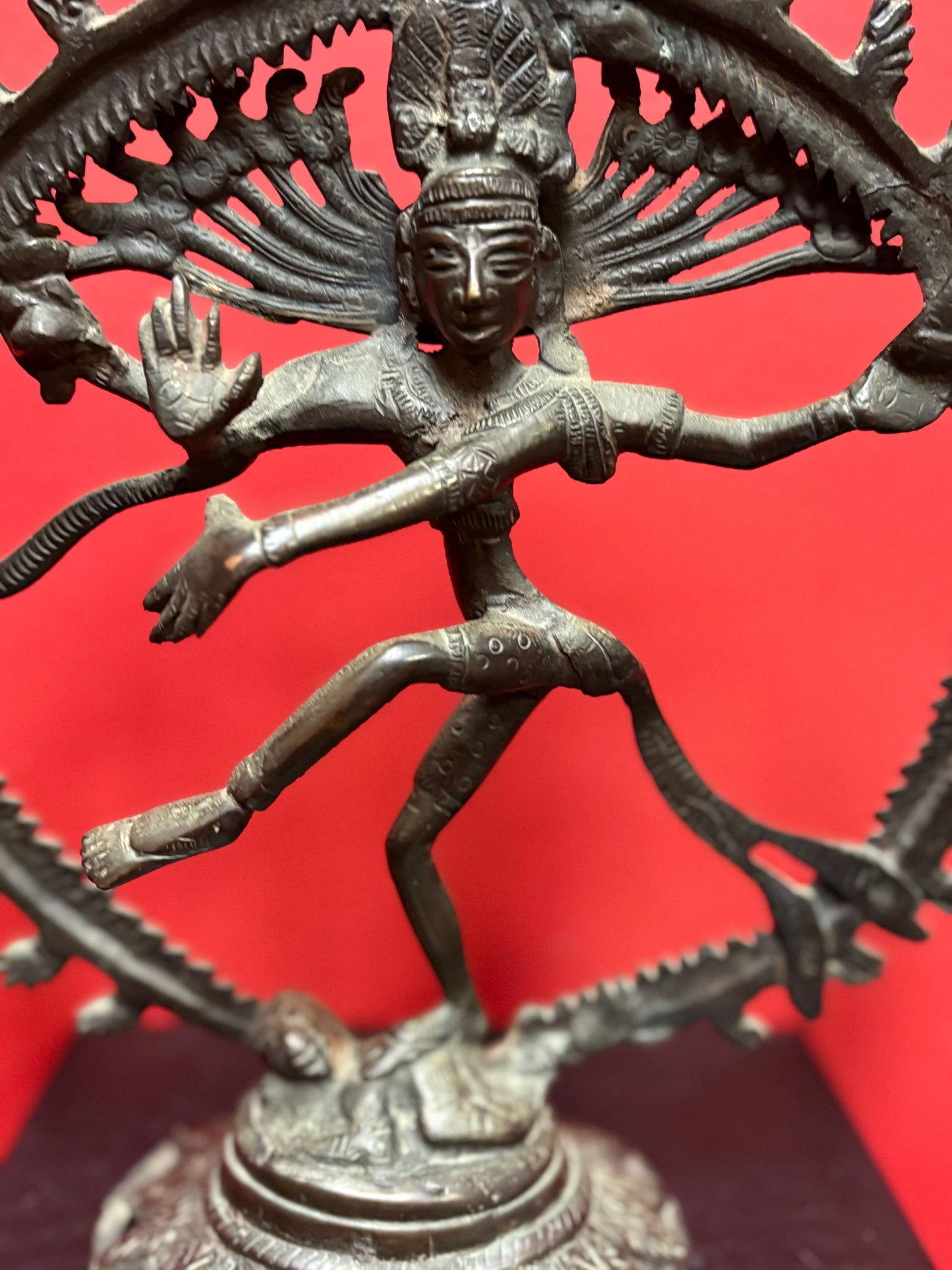 Magnificent antique 19 century 10 inch tall well detailed bronze shiva statue  incredible patina and imagery the very best
