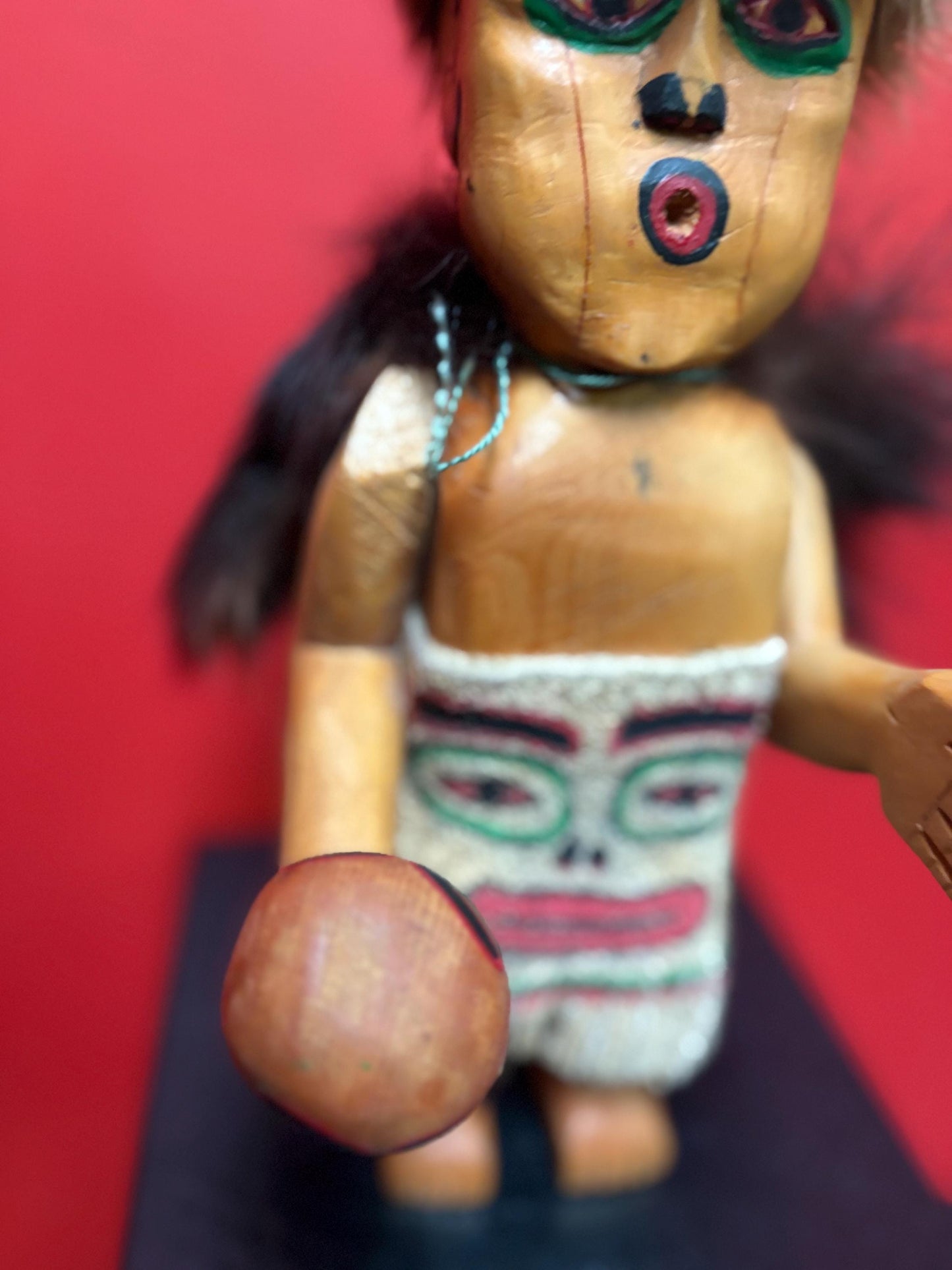 Stunning museum quality antique indigenous First Nations Pacific Northwest coast dancing doll with original fur cape  wow -