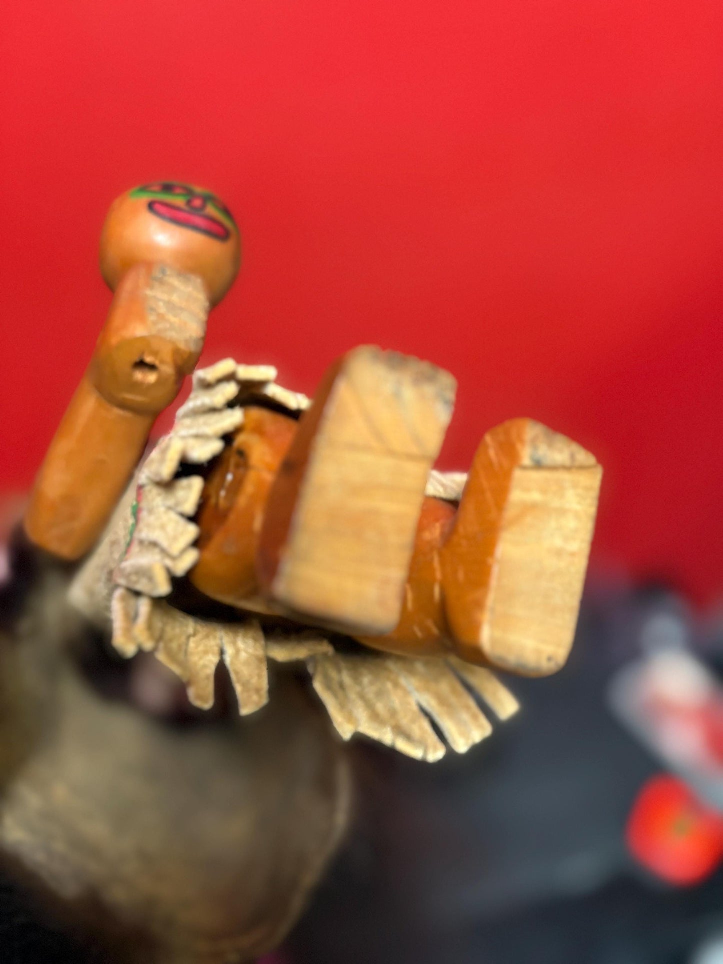 Stunning museum quality antique indigenous First Nations Pacific Northwest coast dancing doll with original fur cape  wow -