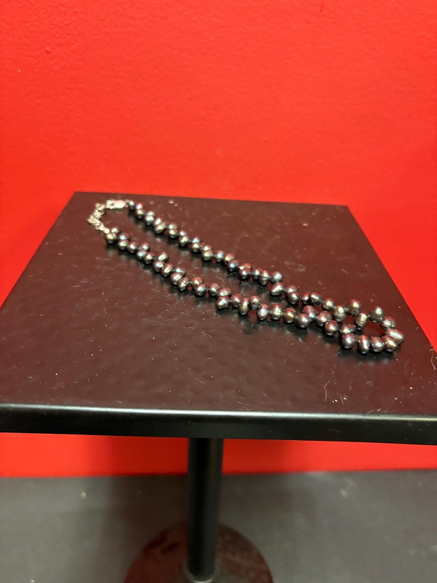 Small beautiful approximately 15 inch long black Fresh seawater pearl necklace great value and great gift