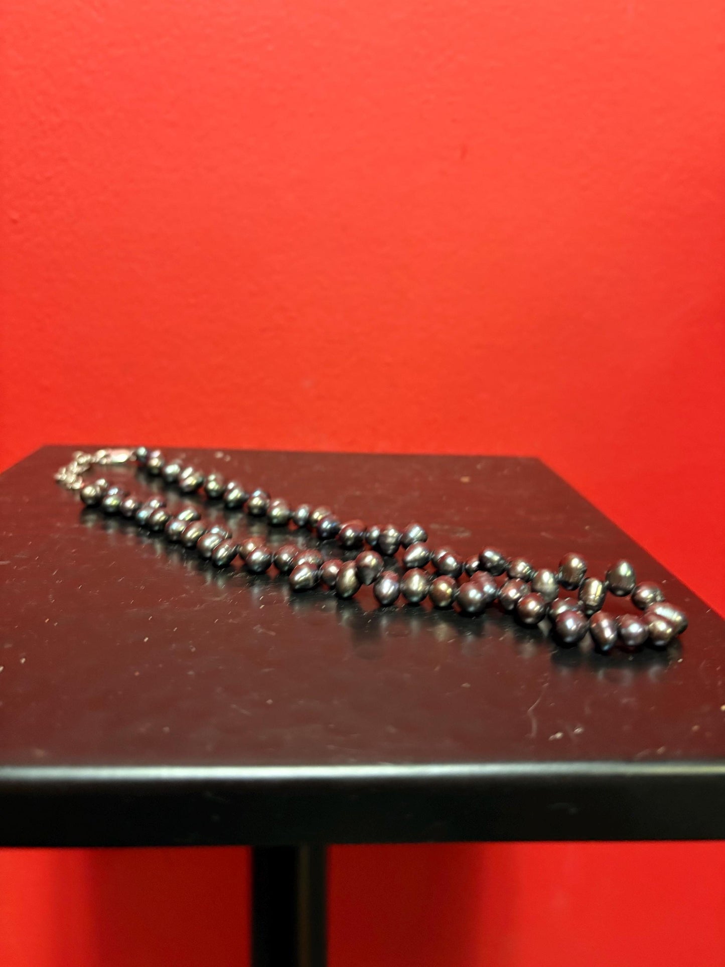 Small beautiful approximately 15 inch long black Fresh seawater pearl necklace great value and great gift