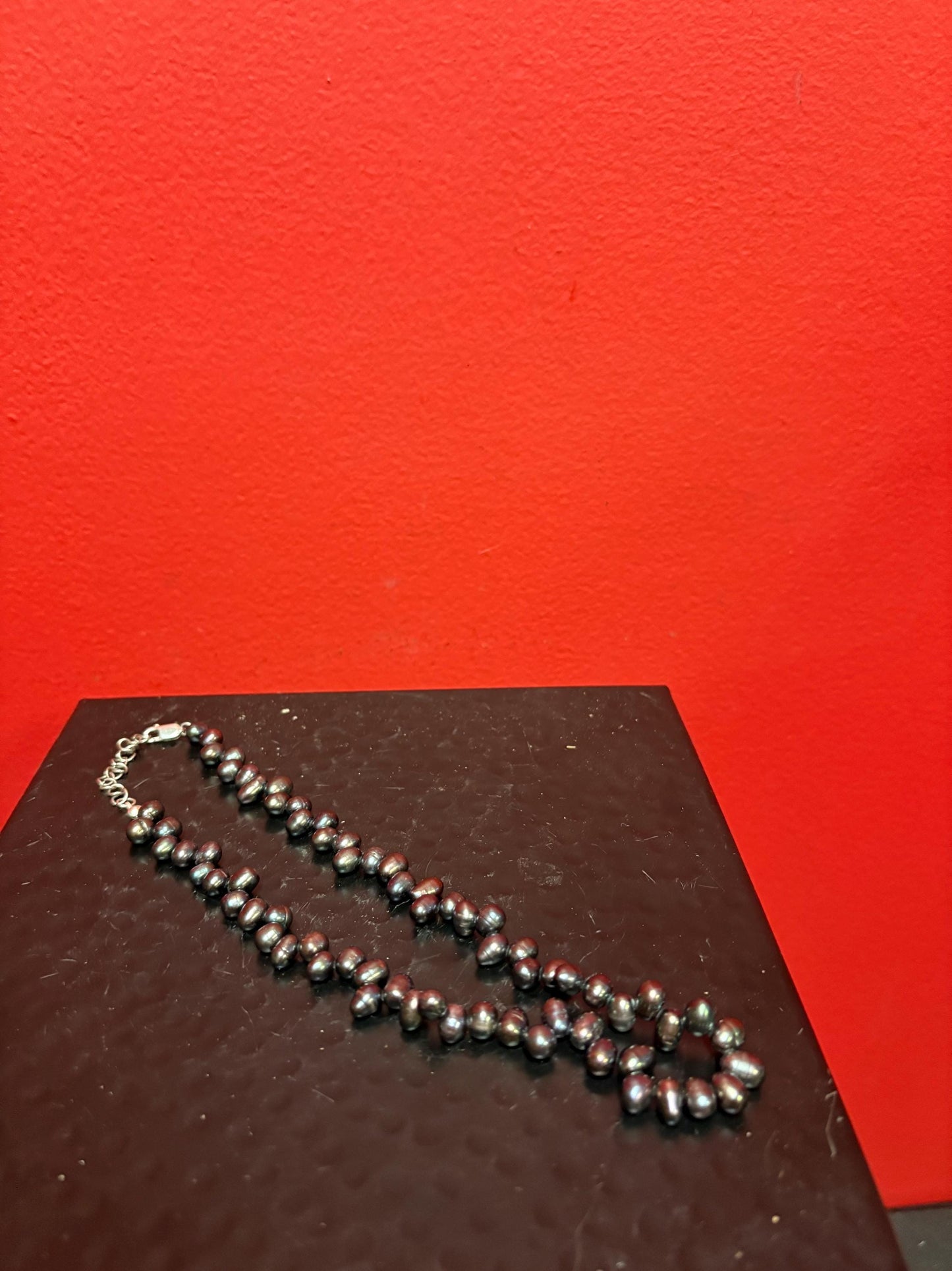 Small beautiful approximately 15 inch long black Fresh seawater pearl necklace great value and great gift