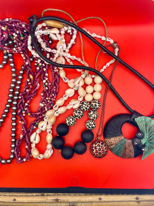 Lot of 6 Assorted Necklaces  Mixed Styles, Lengths & Materials