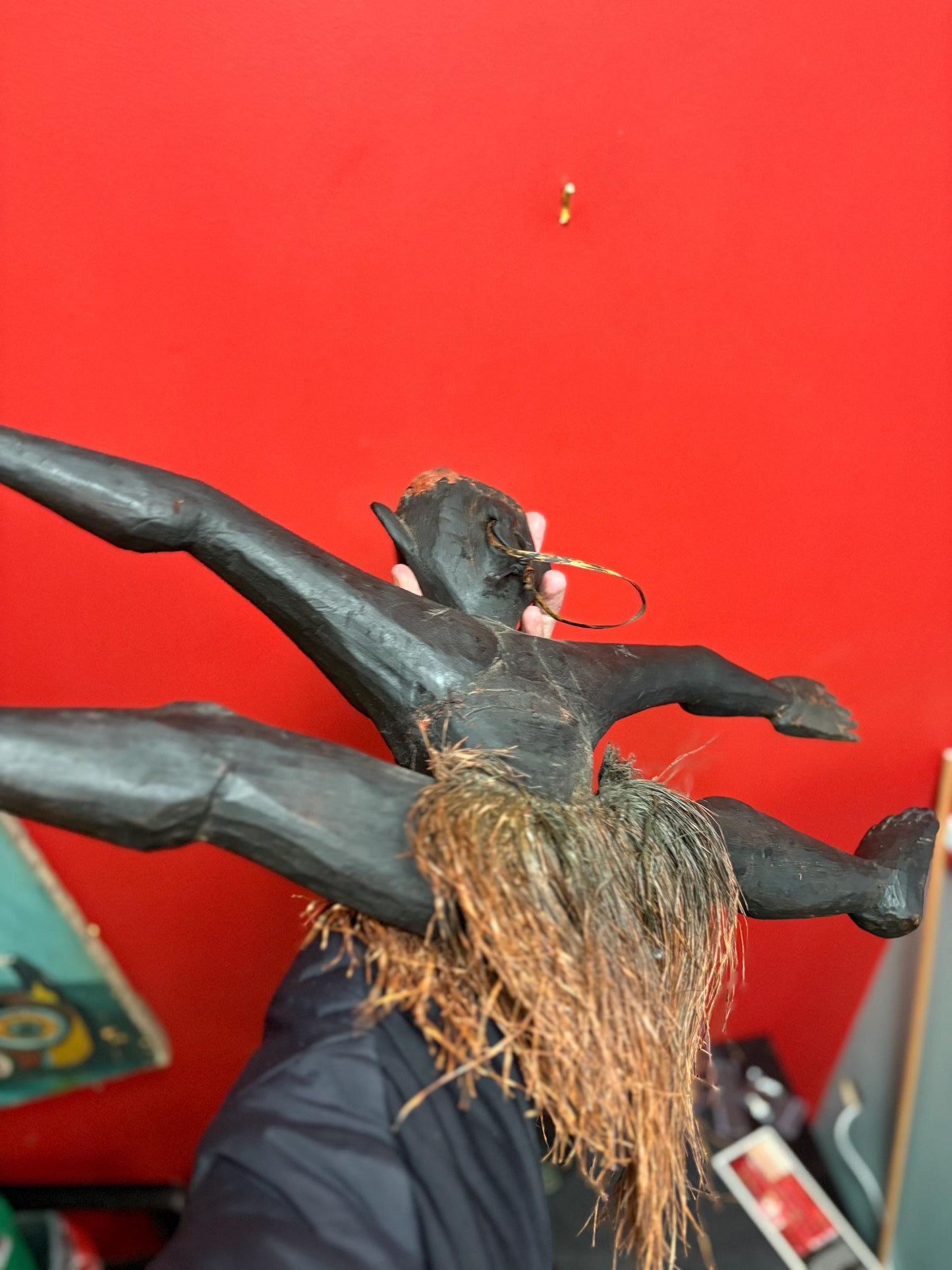 Very rare museum quality 19 century Papua New Guinea wall statue plaque   24 x 12 high  incredible detail and great condition -wow