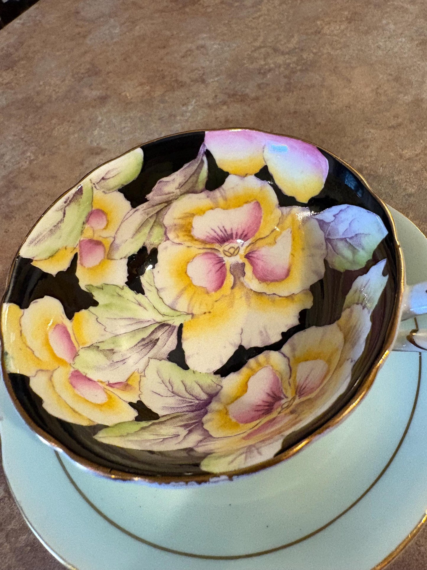 Stunning English double paragon Full floating flower cup and saucer fabulous condition value priced