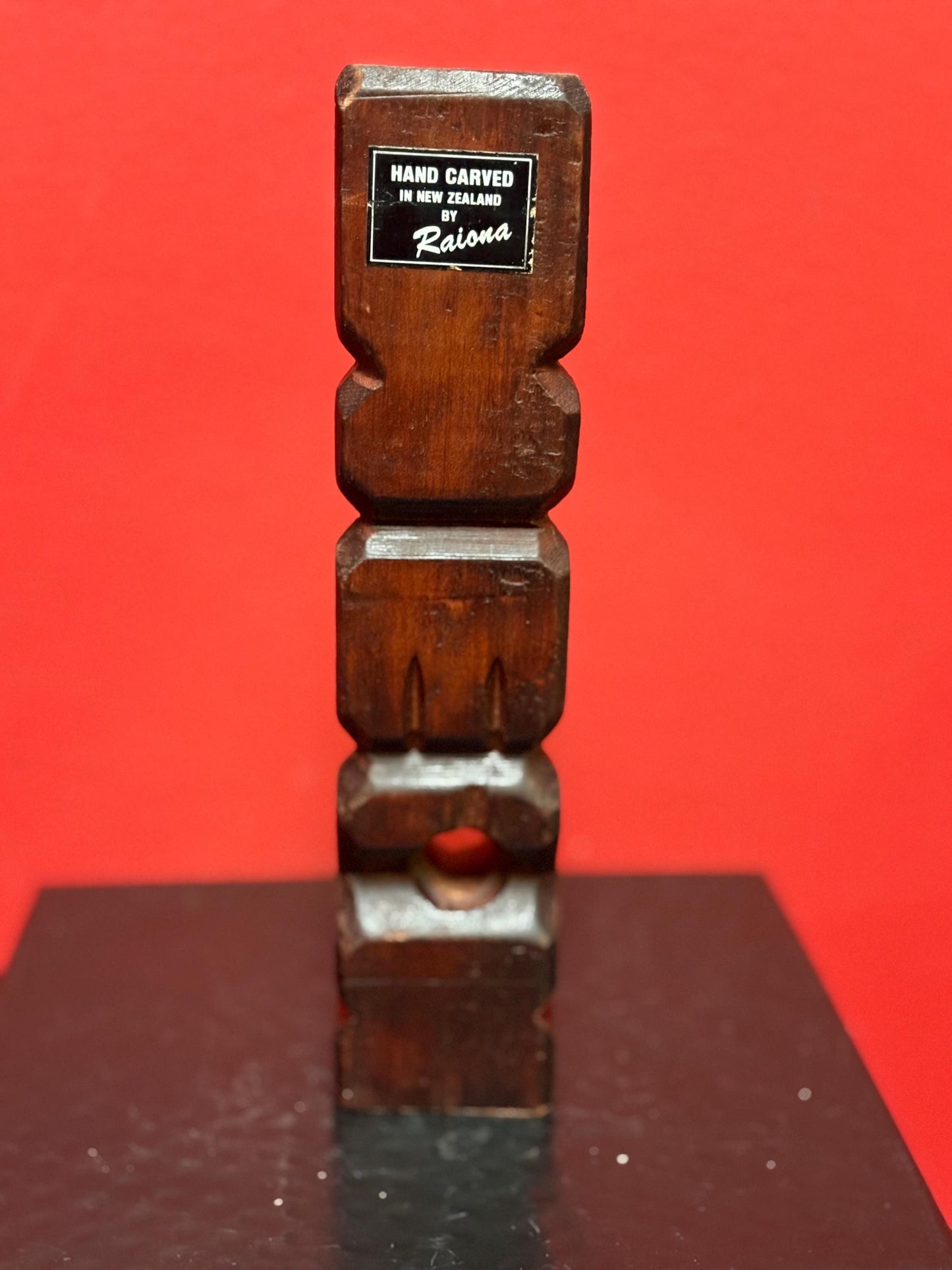 10 inch tall vintage New Zealand Maori totem statue