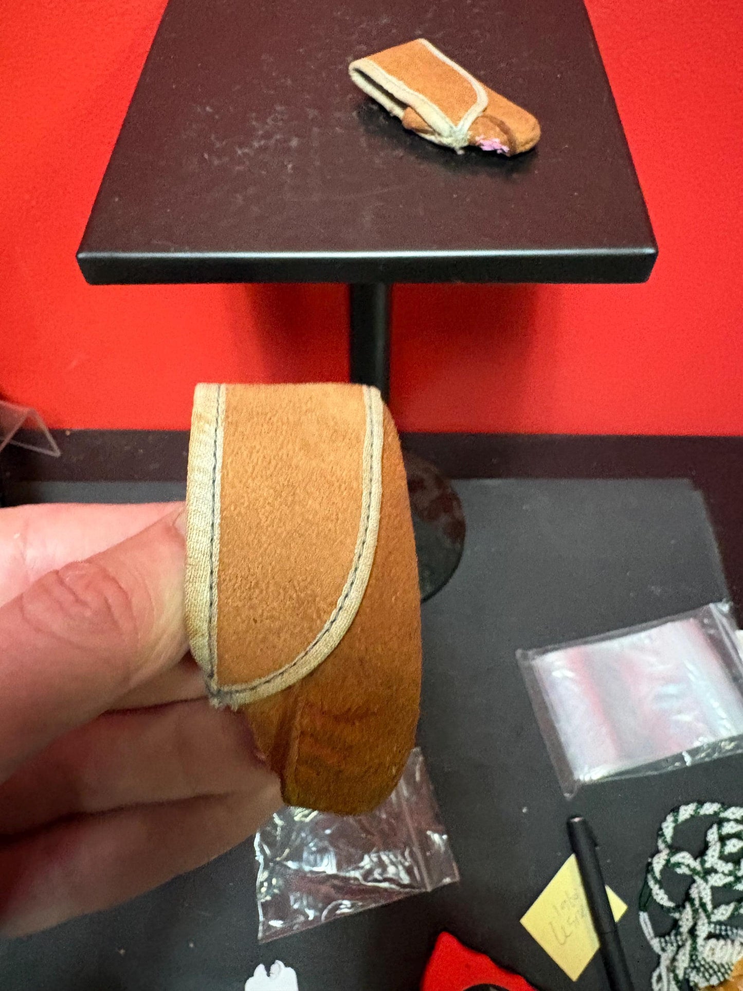 3 inch leather indigenous First Nations tiny little moccasins