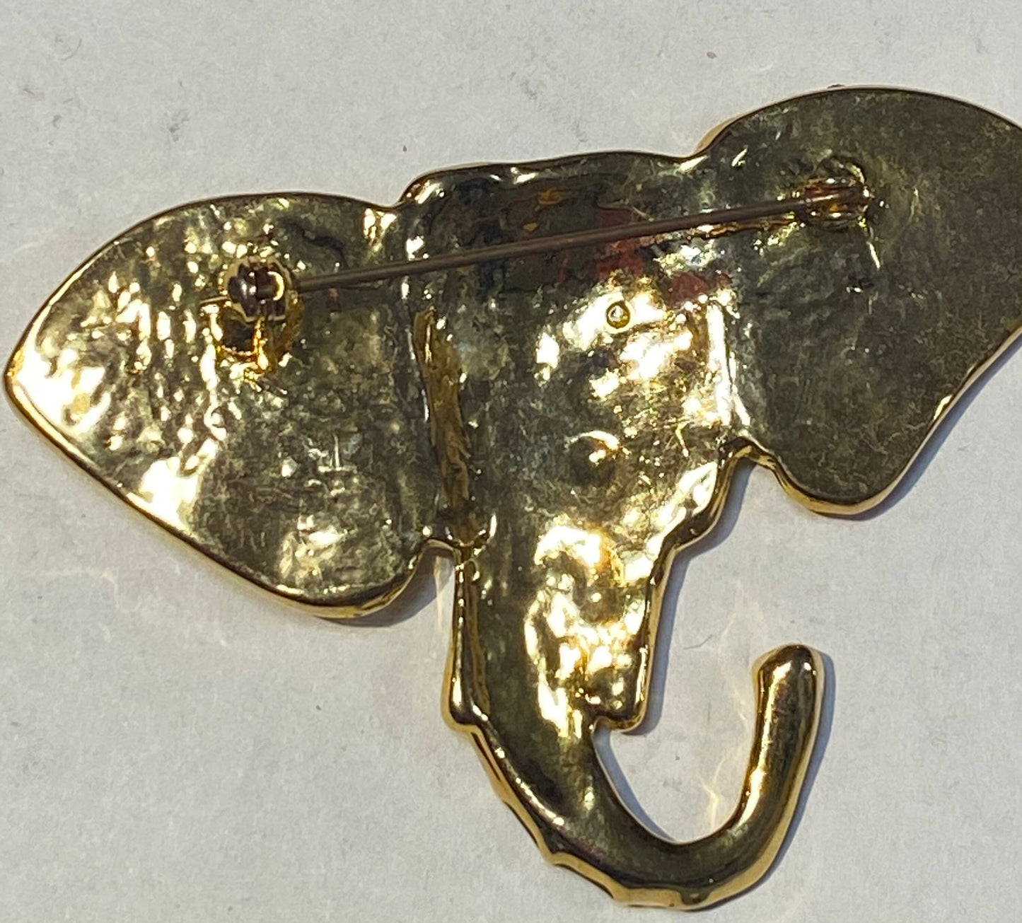 Art Deco bling bling Elephant brooch 3 inches