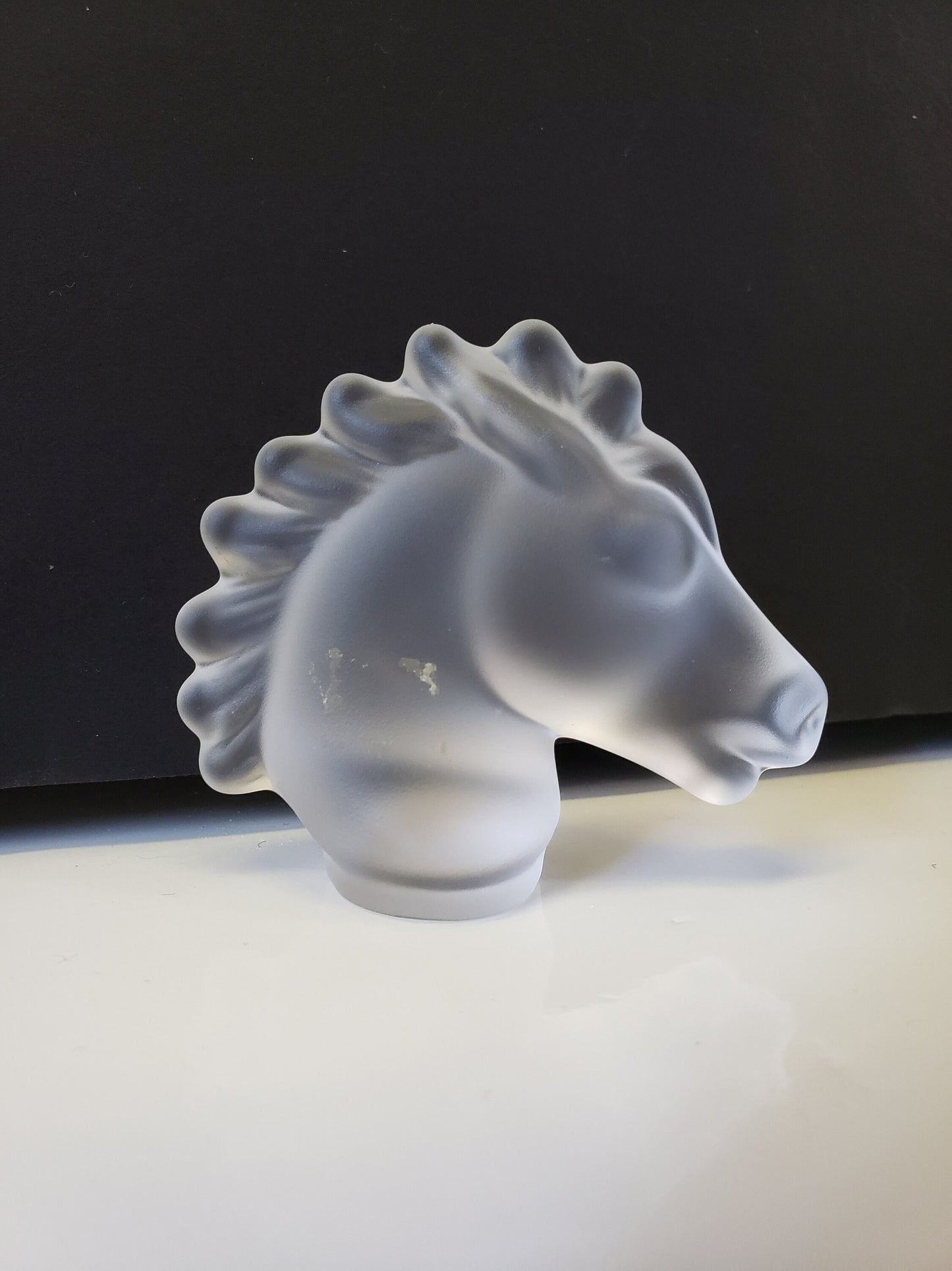 Sevres Frosted Crystal Horse Head