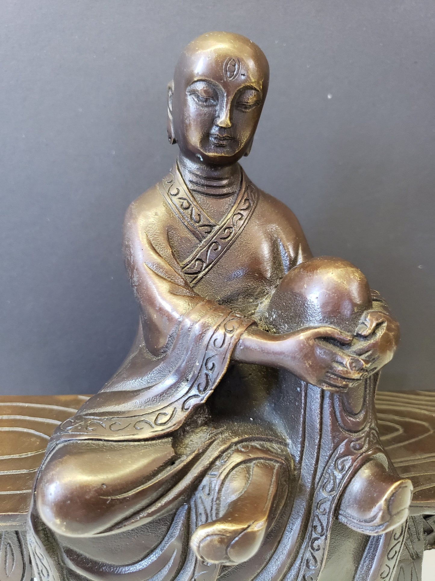 Chinese Bronze Scholar Statue