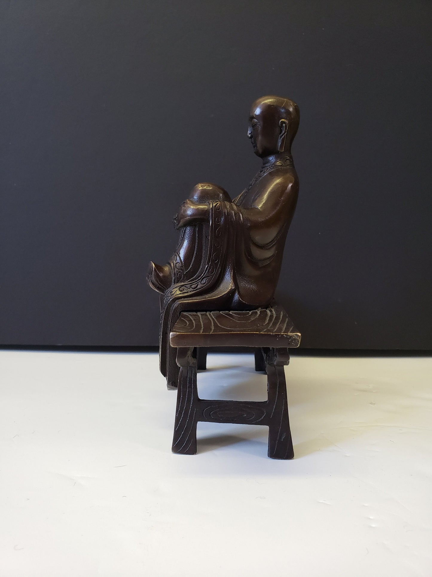 Chinese Bronze Scholar Statue