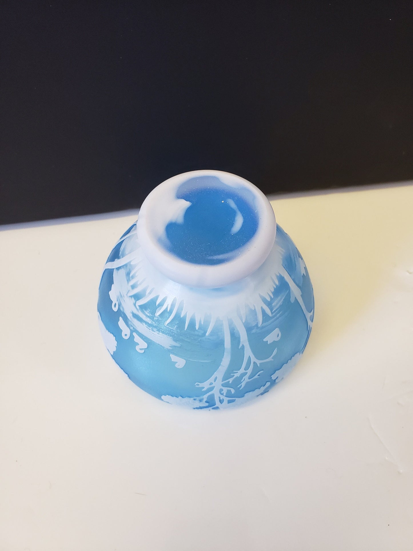 Faux Signed Galle Bowl With Tree Design