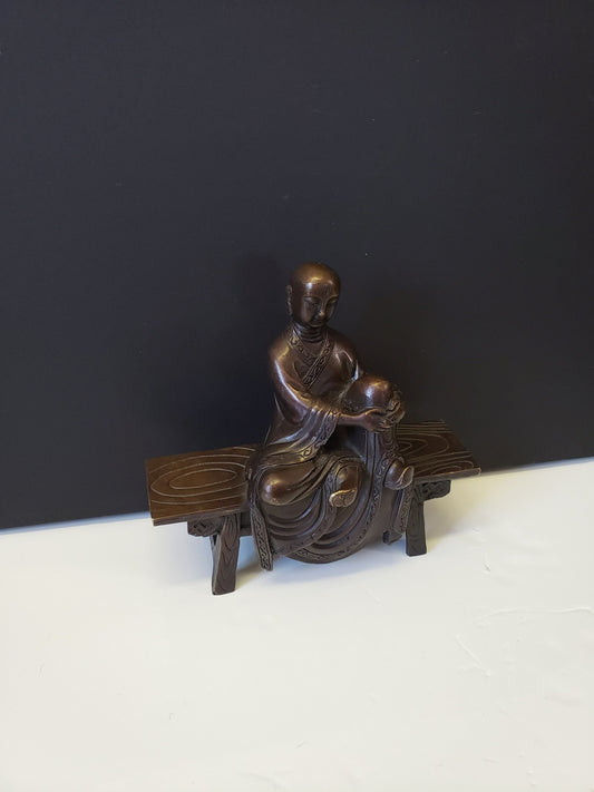 Chinese Bronze Scholar Statue