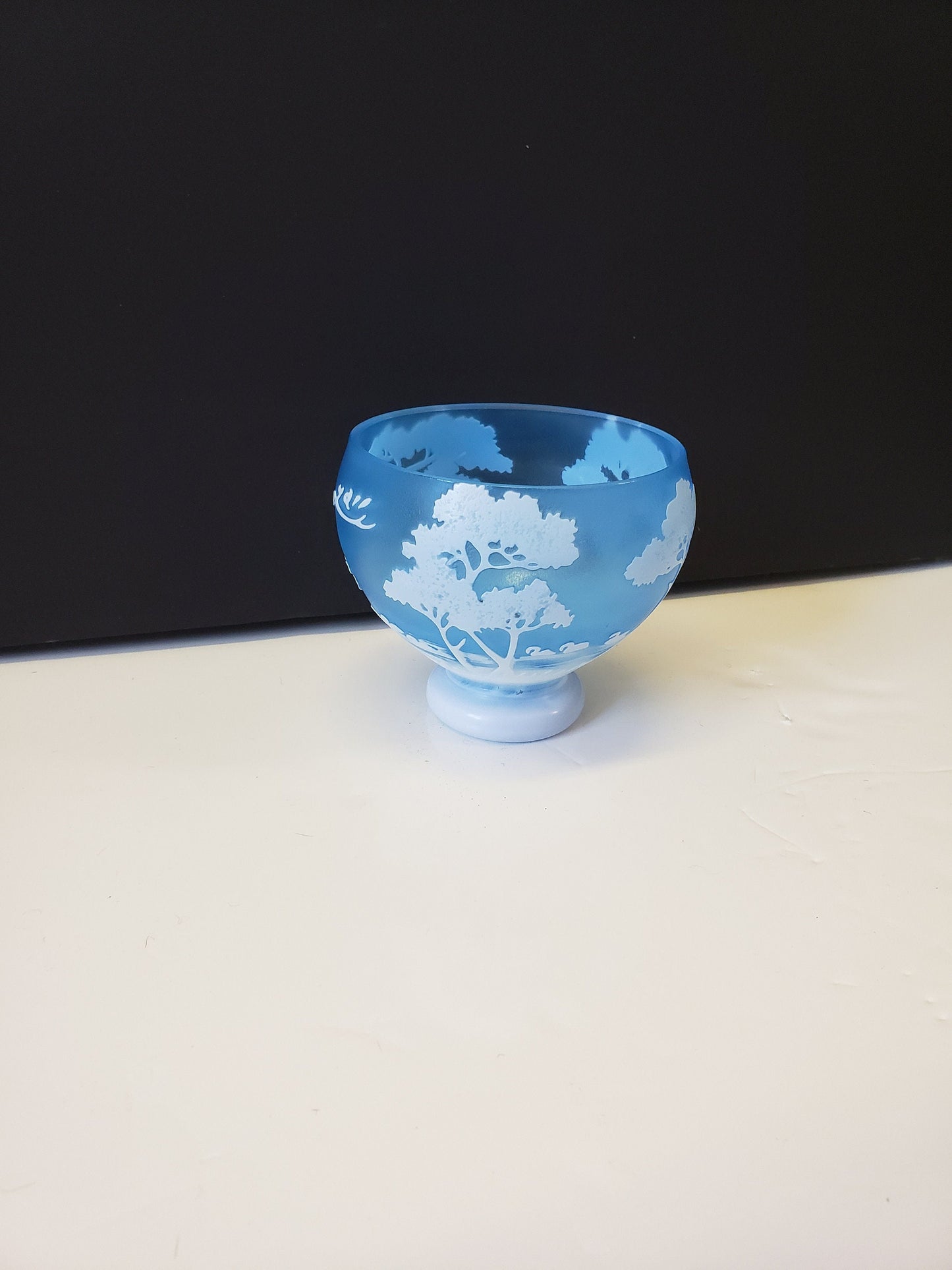 Faux Signed Galle Bowl With Tree Design