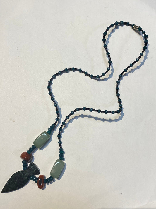 24 inch beads and stones necklace