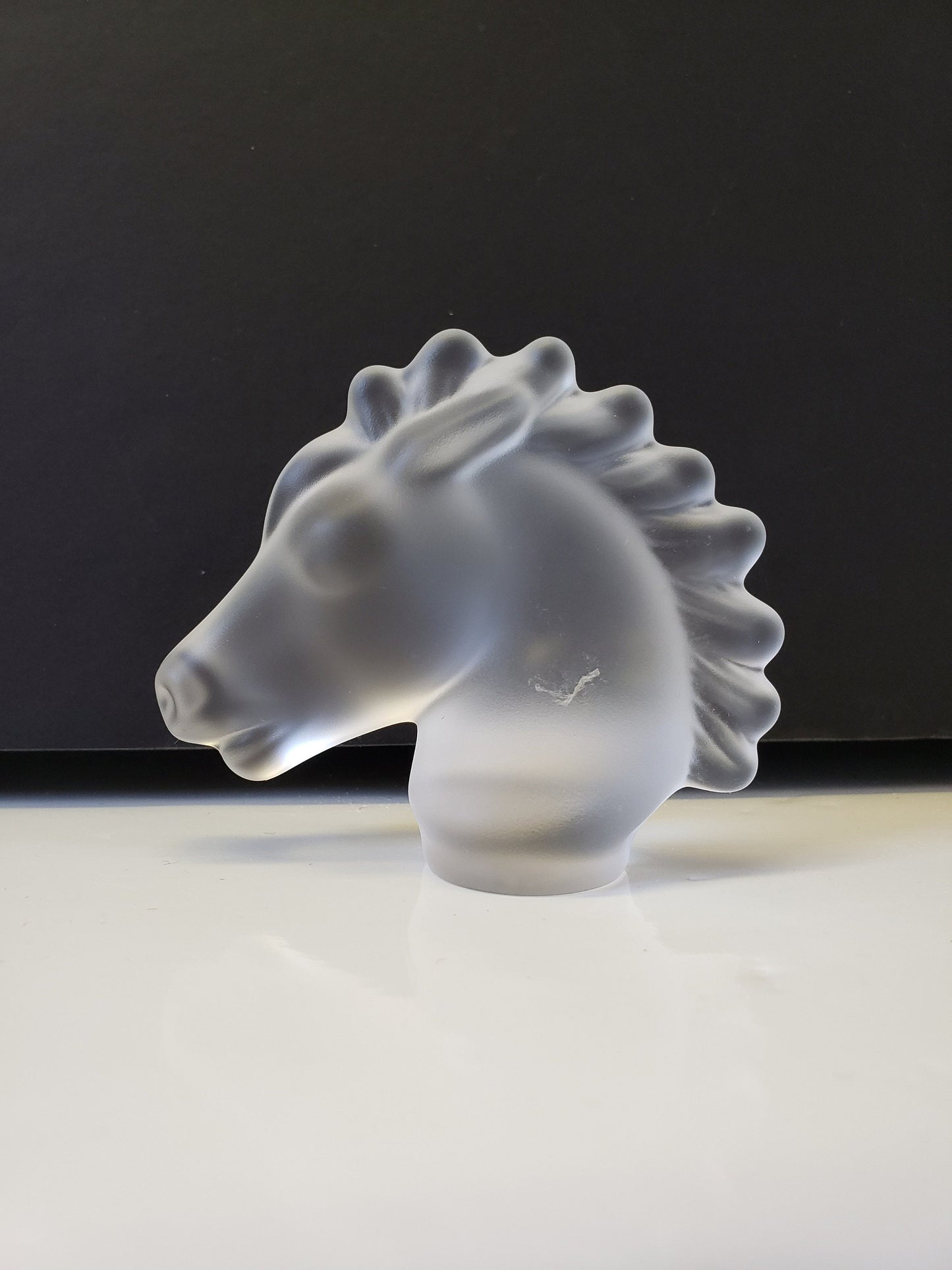 Sevres Frosted Crystal Horse Head
