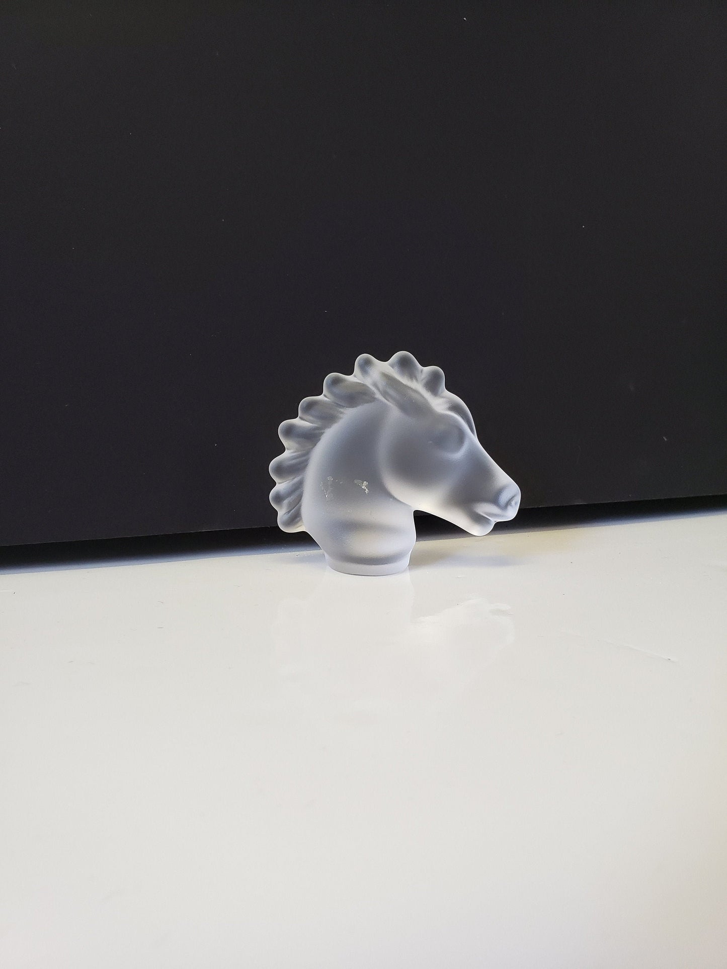 Sevres Frosted Crystal Horse Head