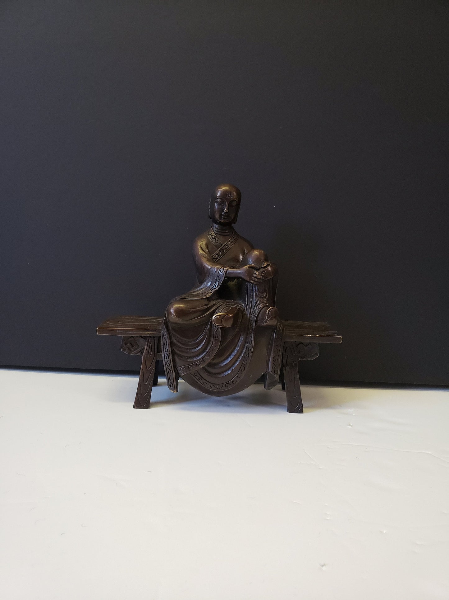 Chinese Bronze Scholar Statue