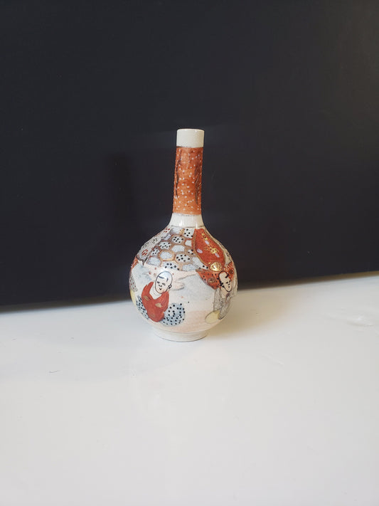 Japanese Antique Satsuma Bottleneck Vase