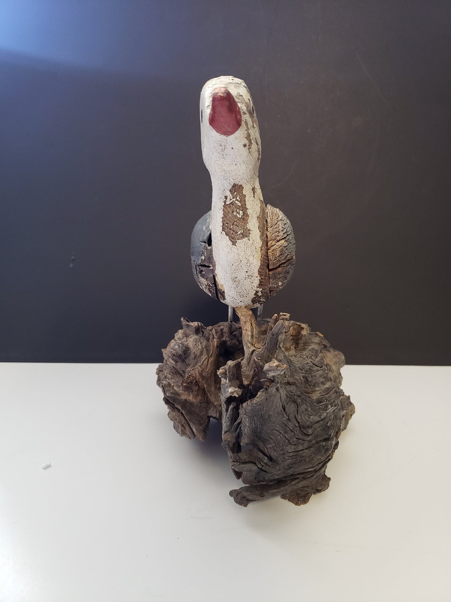 Rare Folk Art Seagull on Driftwood